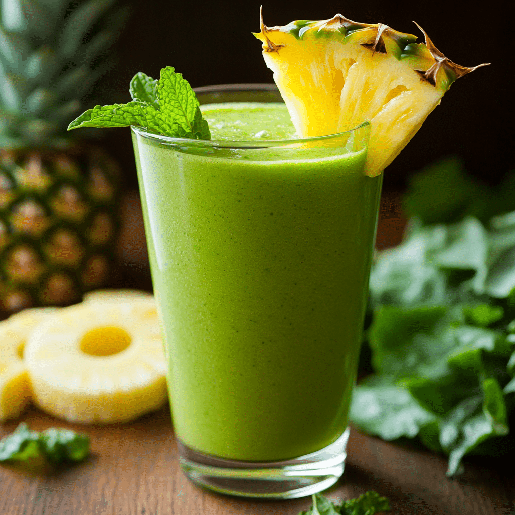 Healthy Green Smoothie: A Delicious Way to Boost Your Day 6 Healthy green smoothie in clear glass with mint and pineapple