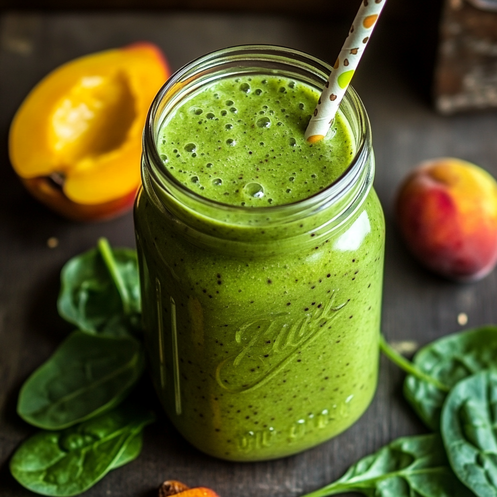 Healthy Green Smoothie: A Delicious Way to Boost Your Day 7 Green smoothie served with fresh fruit and greens